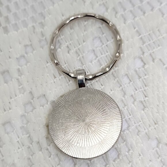 I Am Always With You Keychain Cardinal Design Glass Pendant White Black OS - Picture 3 of 9